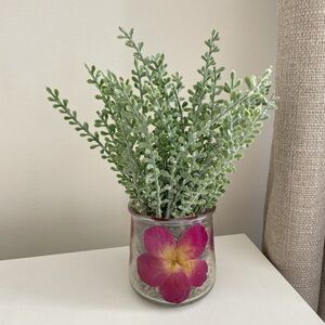 Handmade Decorative Faux Plant in Pink Flower Vase